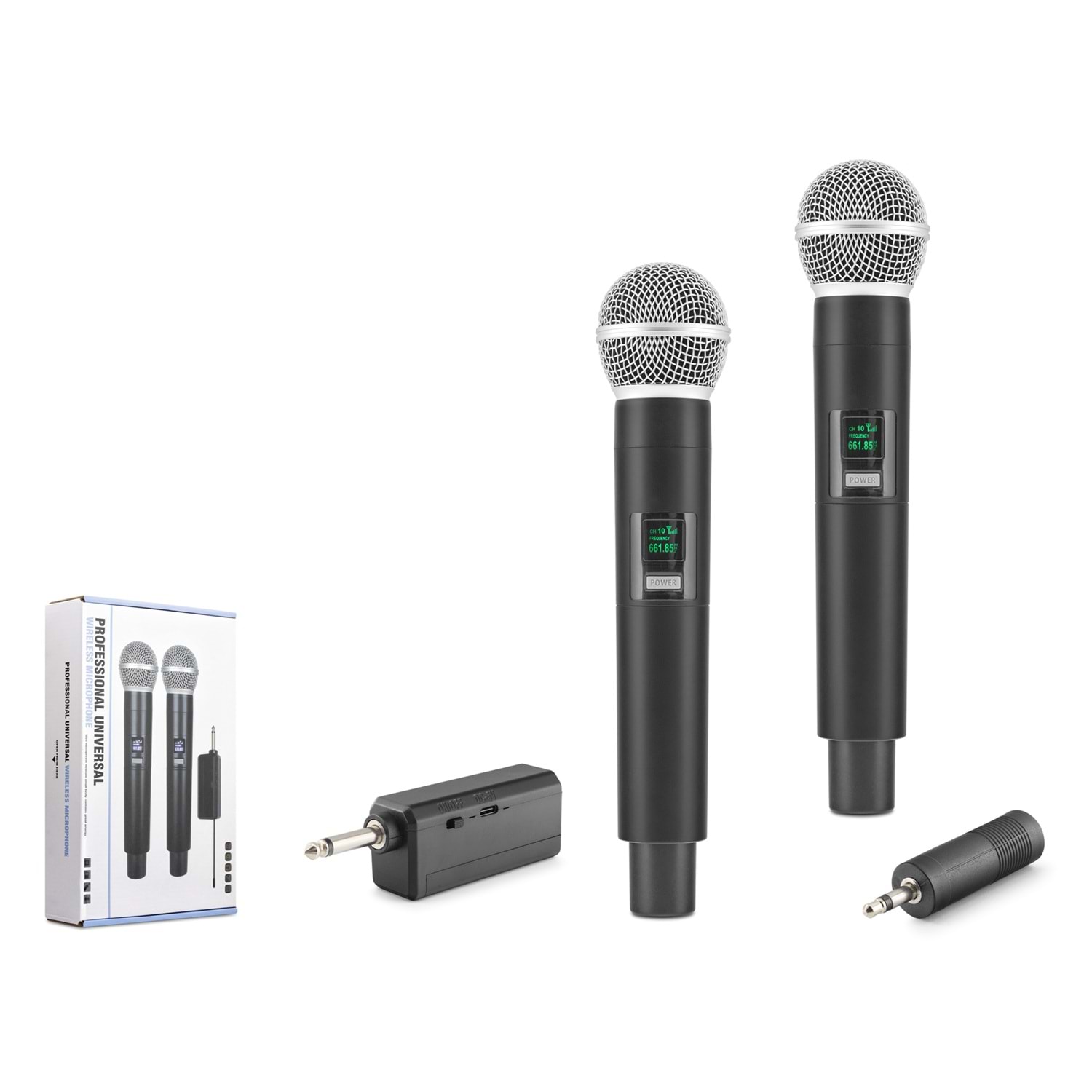 HADRON HDX2802 UHF Kablosuz 2 Mikrofonlu Set 6.35 mm Siyah