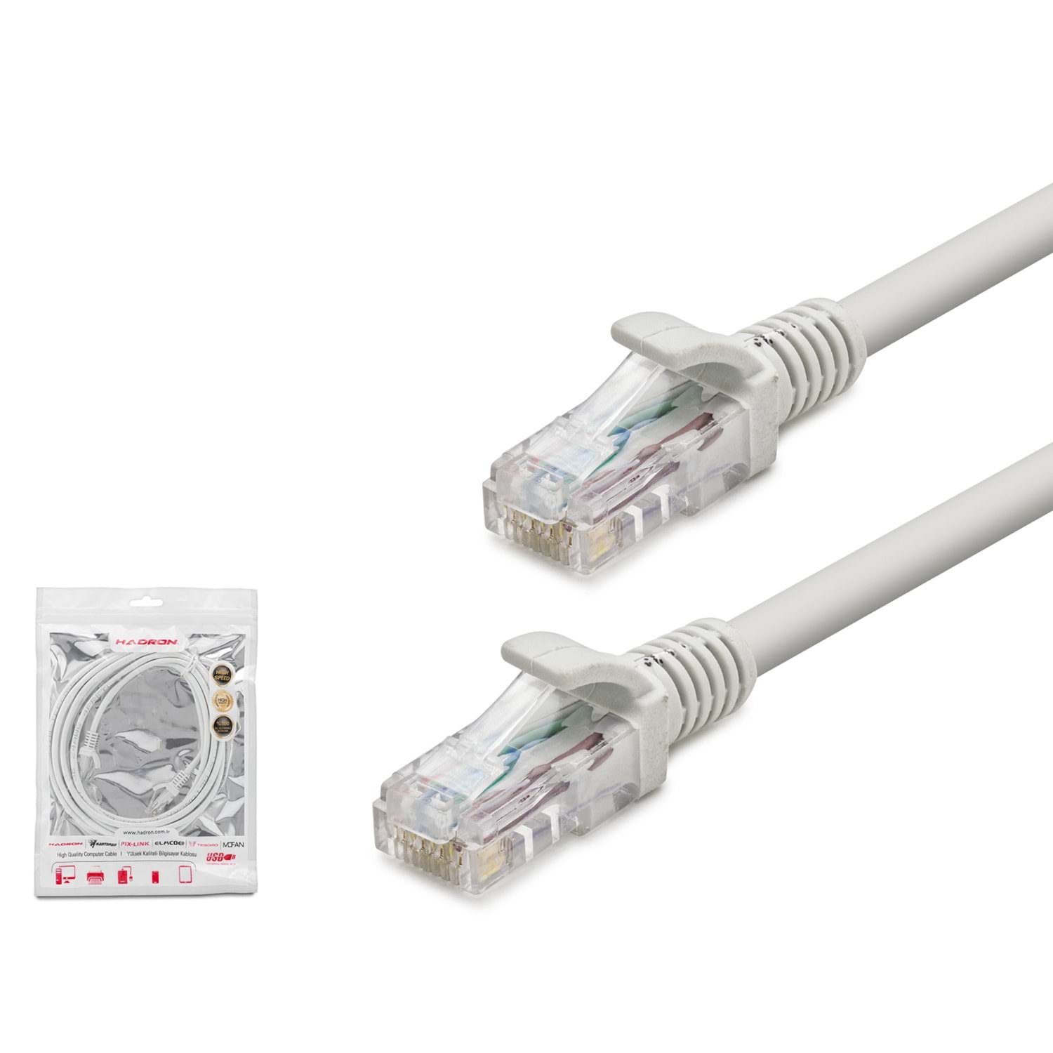 HADRON HDX5061 Cat5 Ethernet Patch Kablosu 100 Mbps 100 MHz 35 m Beyaz