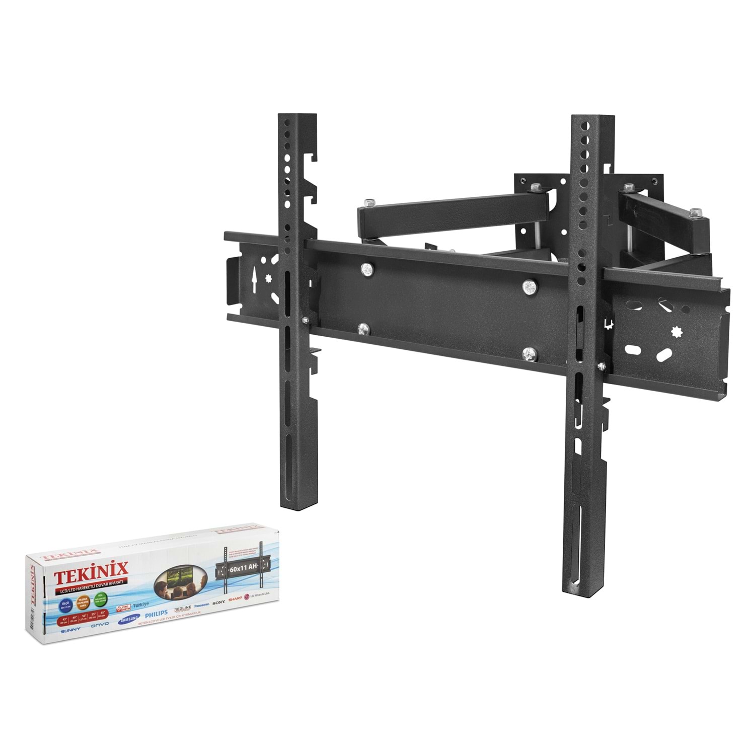 TEKINIX HDX8708 Hareketli TV Askı Aparatı 43-65 İnç 45 Kg Siyah