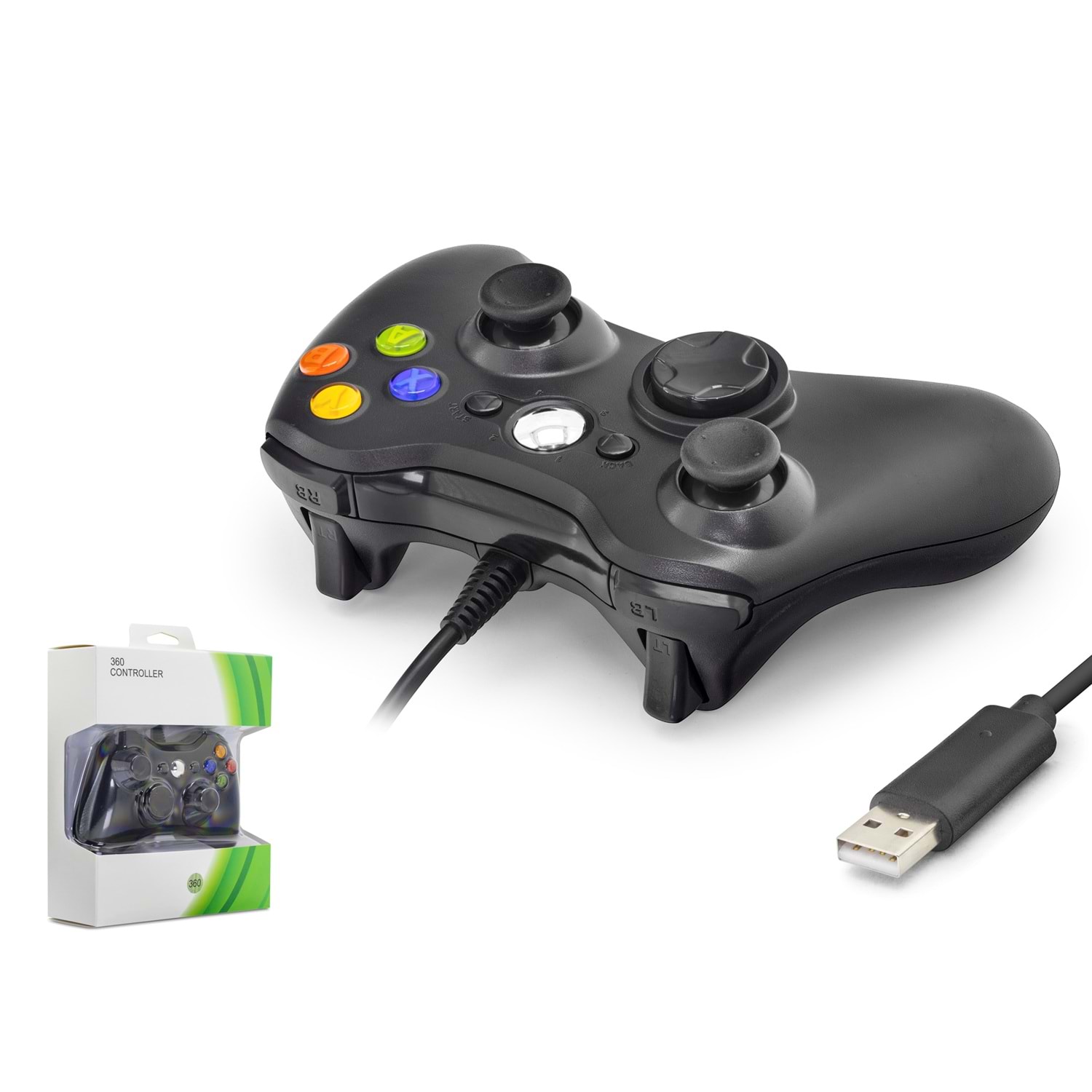 Kruxon ND506B PC Xbox 360 Uyumlu Kablolu GamePad Oyun Kolu Siyah
