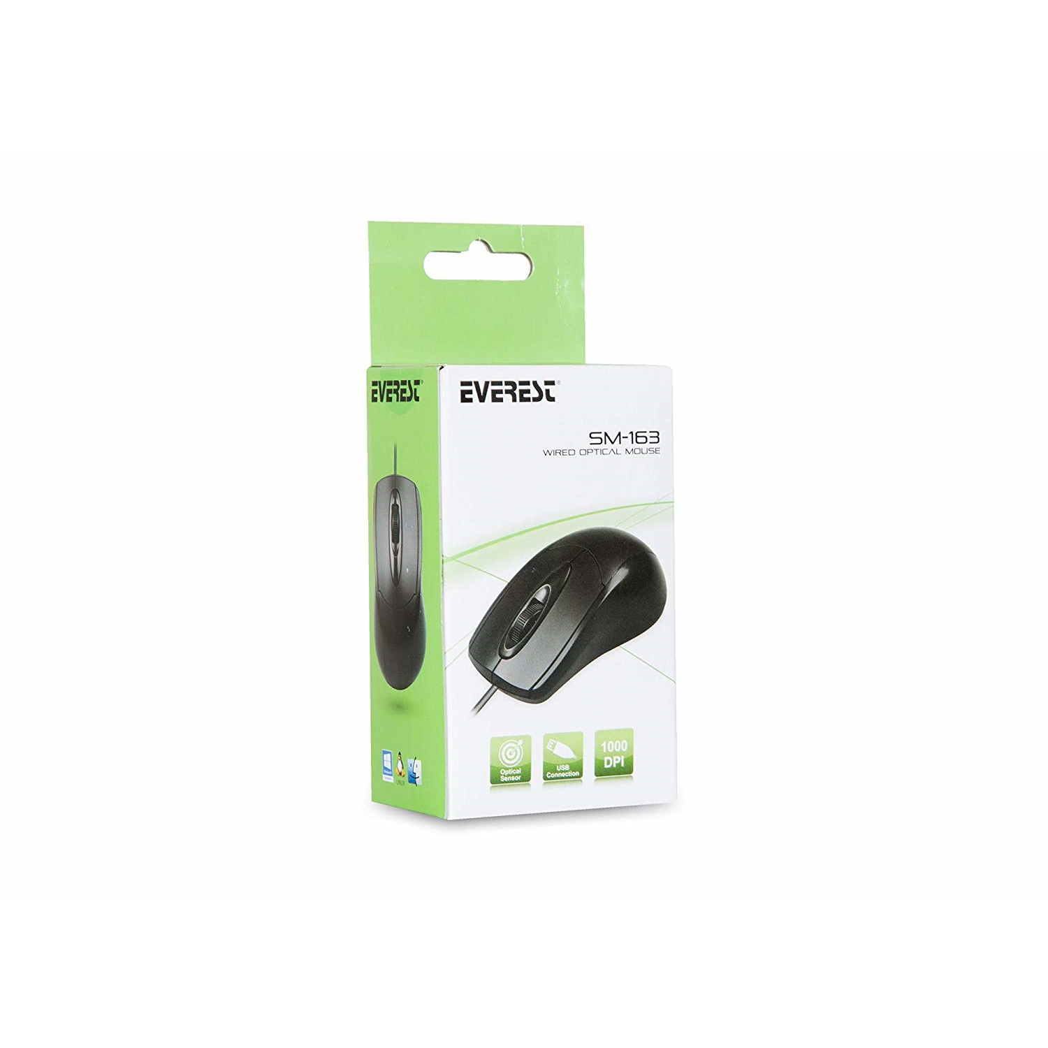 EVEREST SM-163 USB 1000 DPI SİYAH MOUSE KABLOLU
