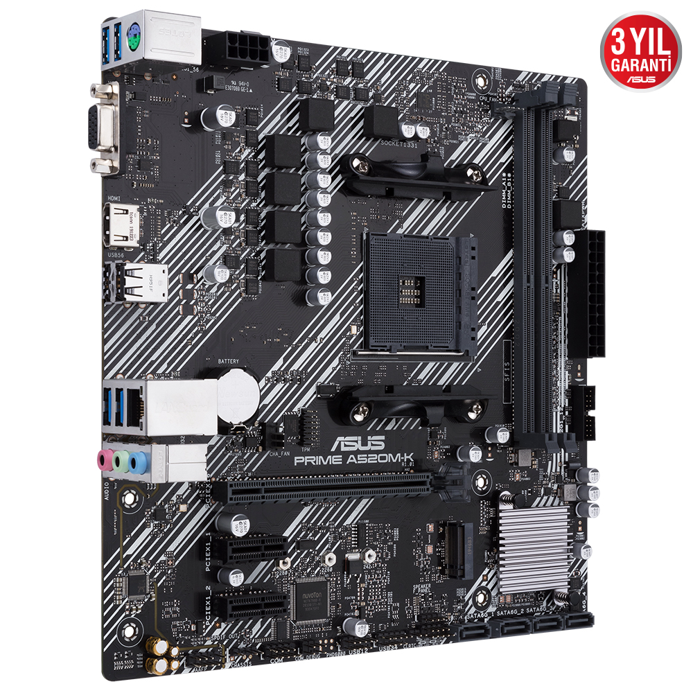 ASUS PRIME A520M-K 2xDDR4 VGA HDMI 1xM2 AM4 ANAKART