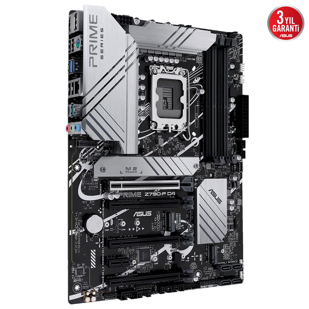 ASUS PRIME Z790-P D4 INTEL Z790 LGA1700 4xDDR4 5333MHZ 1xDP 1xHDMI 3xM2 USB3.2 AURA RGB 2.5GBİT LAN ATX ASUS 5X PROTECTION III ARMOURY CRATE AI SUİTE 3