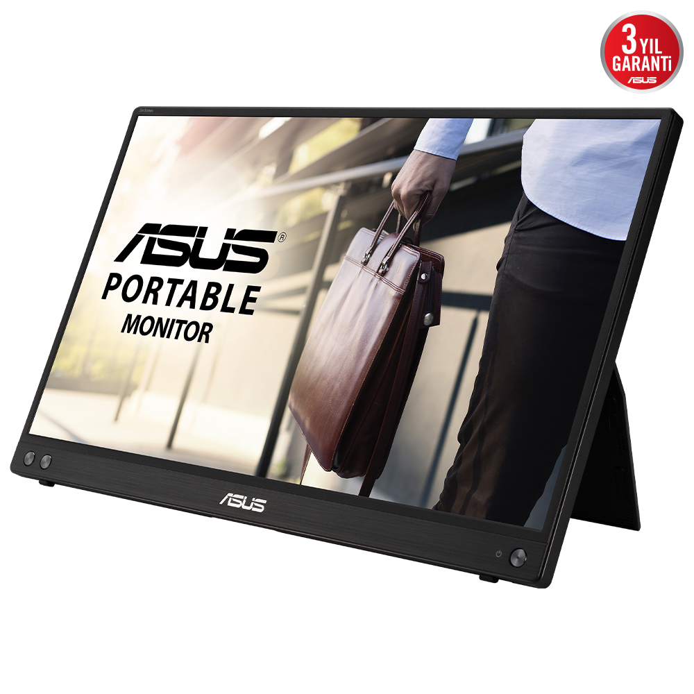 ASUS ZENSCREEN MB16ACV 15,6 TASINABILIR USB MONITOR IPS 1920 X 1080 5MS USB Type-C 3YIL MAT EKRAN, USB Type-C to A ADAPTOR, DUSUK MAVI ISIK, ANTIBAKTERİYAL KAPLAMA