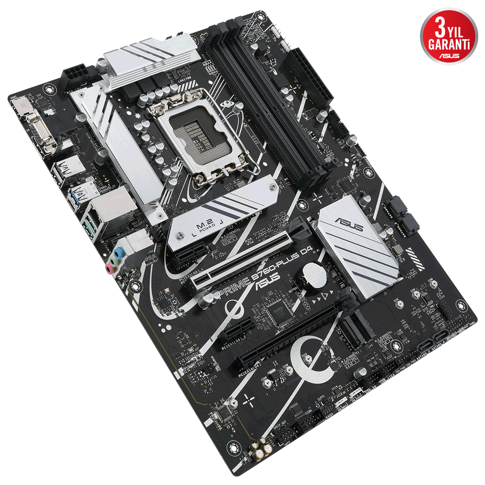 ASUS PRIME B760-PLUS D4 4xDDR4 5066 DP/HDMI/VGA 3xM2 USB3.2 AURA RGB 2.5Gbit LAN ATX 128GB RAM DESTEĞİ 1700P (12.GEN/13.GEN)