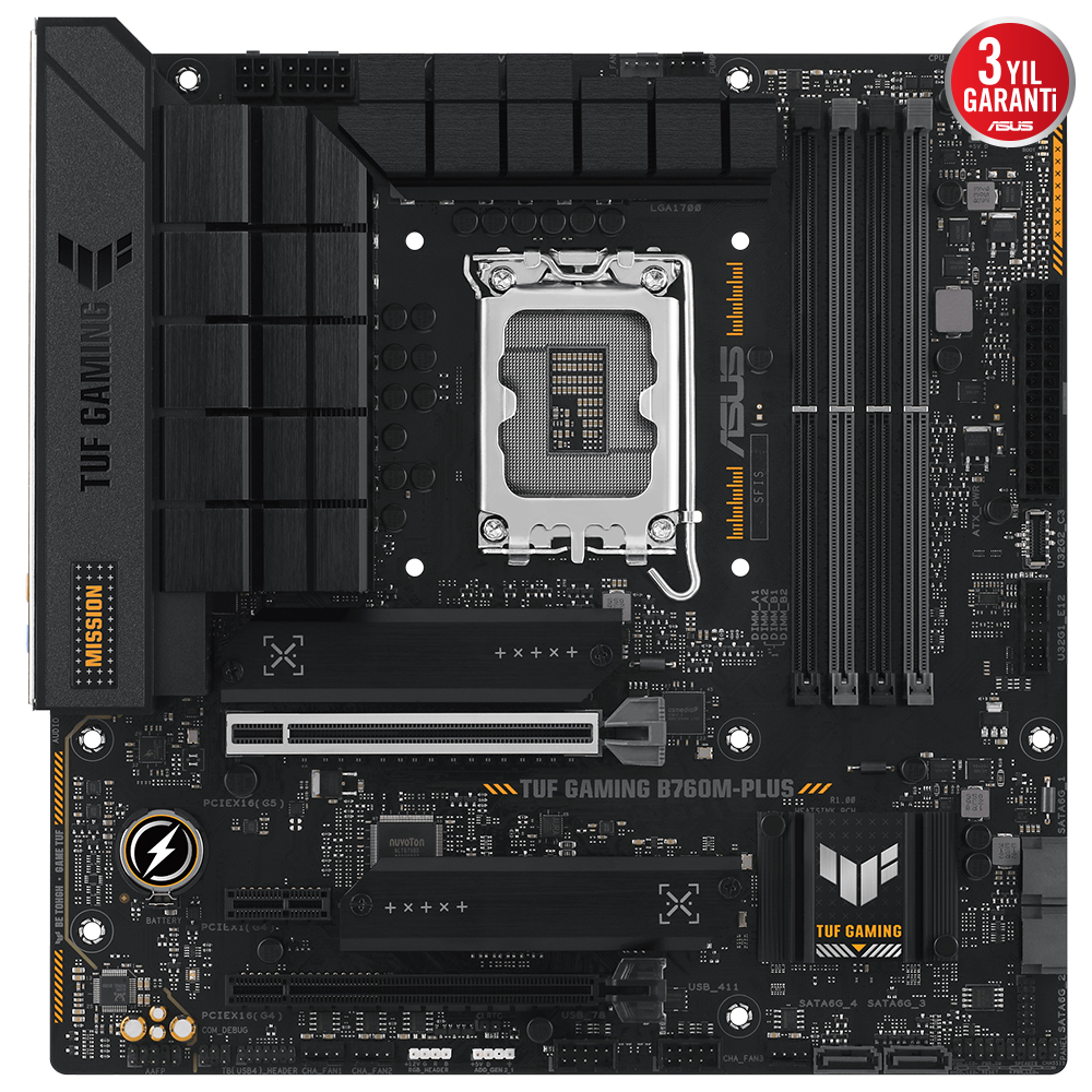 Asus Tuf Gaming B760M-PLUS 7200mhz(OC) RGB M.2 1700p mATX DDR5 Anakart