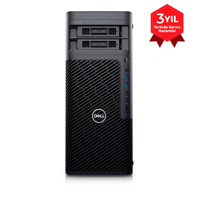 DELL PRECISION T5860 W5-2445 32GB 512GB SSD WIN11PRO WORKSTATION, NoVGA, 2x16GB DDR5 ECC 4800, 750W PSU, 3YIL Yerinde Servis