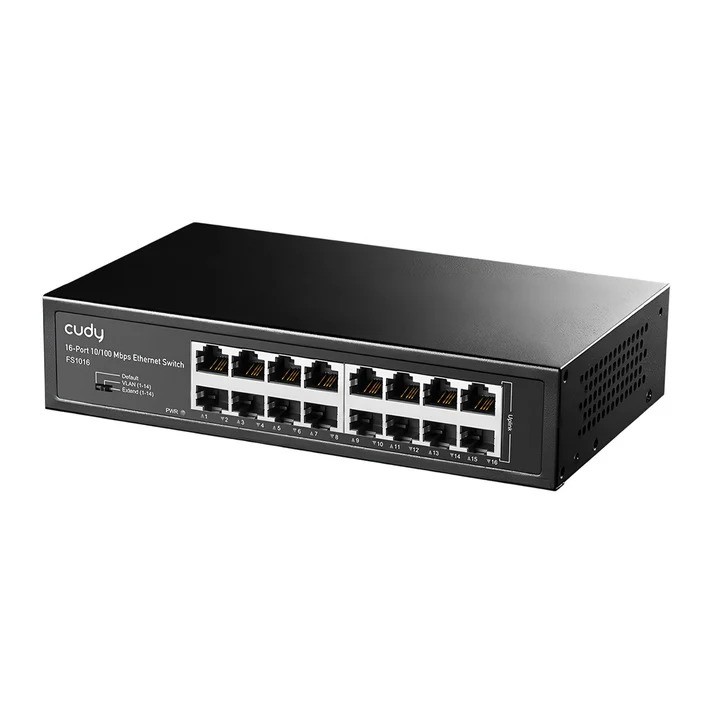 CUDY FS1016 16 PORT 10/100 YONETILEMEZ RACK MOUNT SWITCH METAL KASA