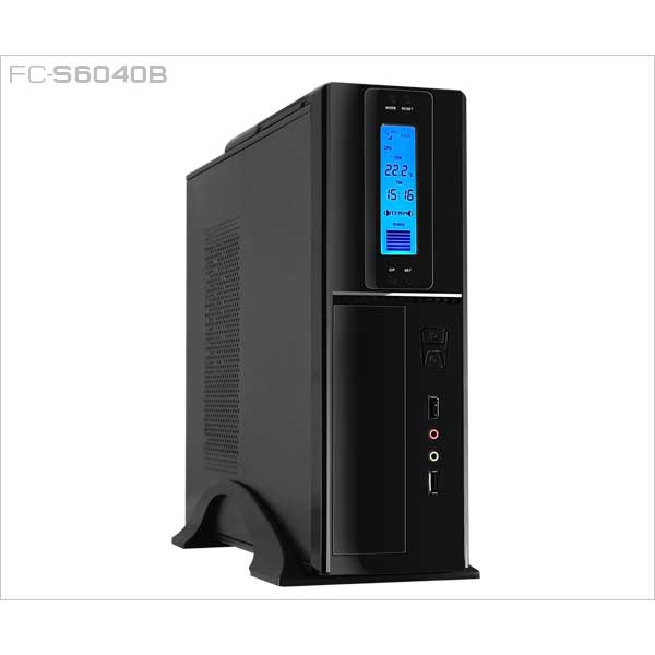 FRISBY FC-S6040B 300W 1x8CM FAN SLIM LCD GÖSTERGE 2xUSB2.0 1xAUDIO SİYAH KASA