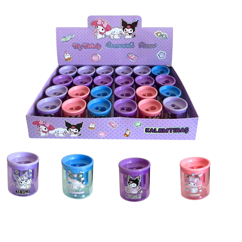 TMN 612320 ÇİFTBIÇAKLI KALEMTRAŞ KUROMİ &MYMELODY&CIN NAMOROL 24'LÜ*960