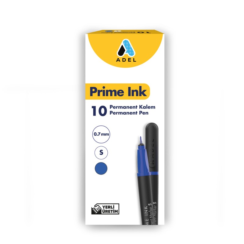 ADEL PERMANENT KALEM S MAVİ 10'LU PAKET >