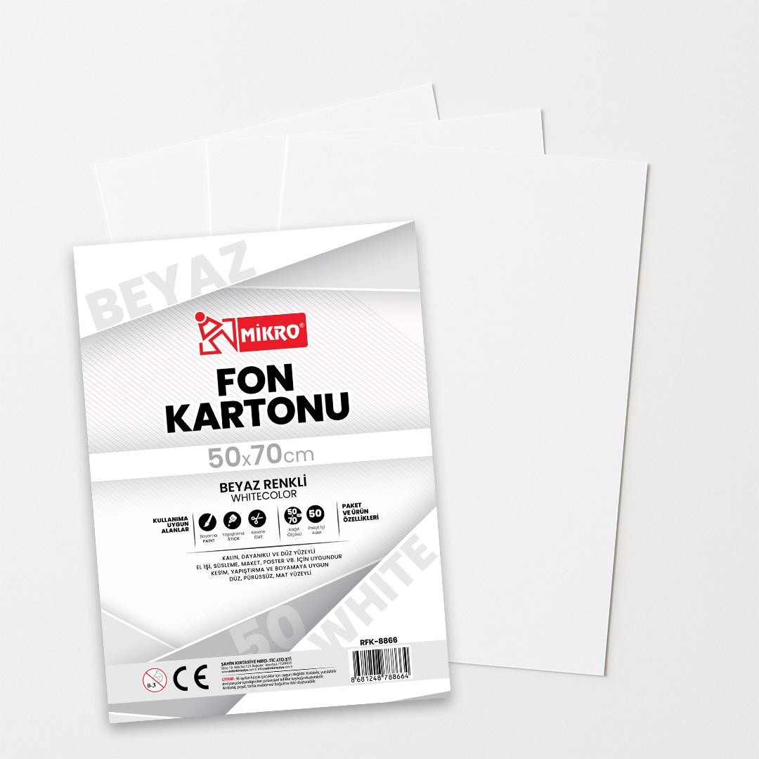 MİKRO RFK-8866 50X70 160GR BEYAZ FON KARTONU 50'Lİ *20
