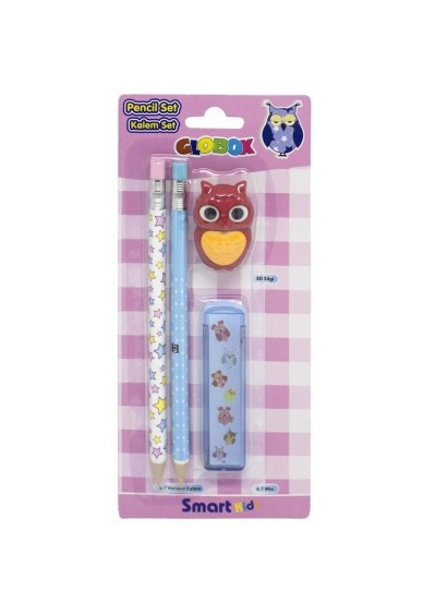 GLOBOX 2563 VERSATİL KALEM MIN VE 3D SİLGİ SET 12'Lİ*12