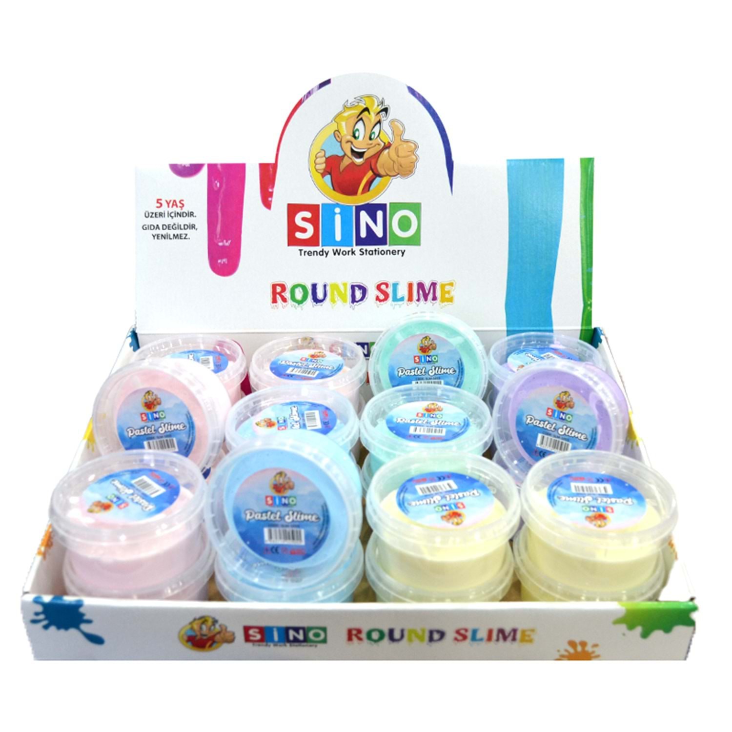 SİNO SLM-0027 YUVARLAK PASTEL OYUN JELİ 24'LÜ PAKET 140 GR.