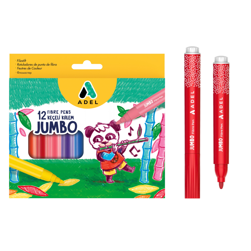ADEL JUMBO KEÇELİ KALEM 12 RENK*96