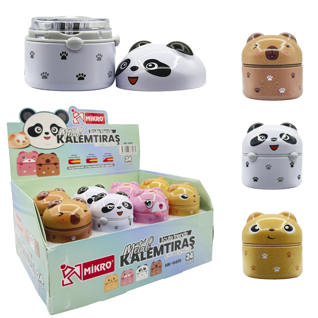 MİKRO MK-6405 KALEMTIRAŞ CUTE FRIENDS 24'LÜ