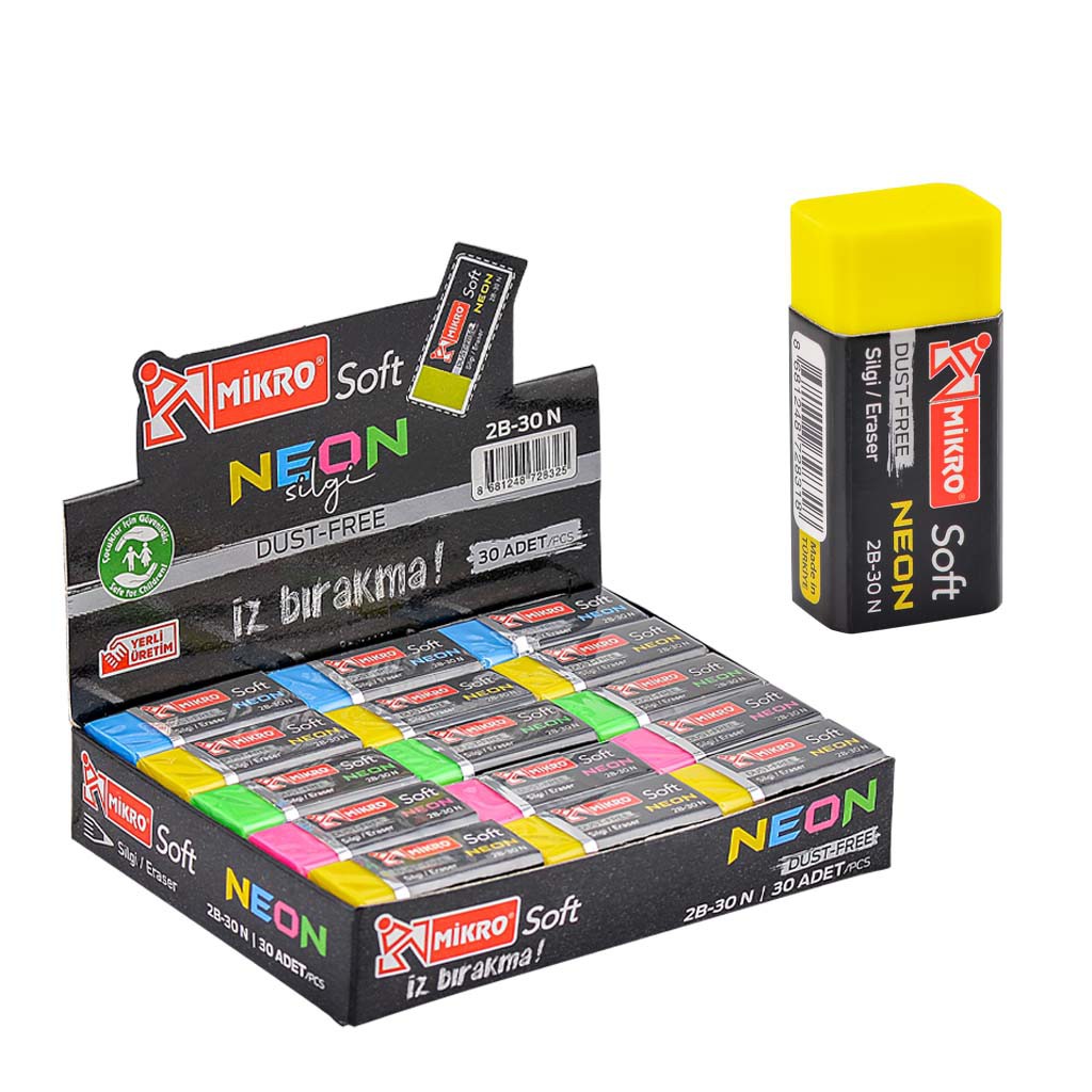 MİKRO 2B-24N DUST-FREE NEON SİLGİ 24'LÜ