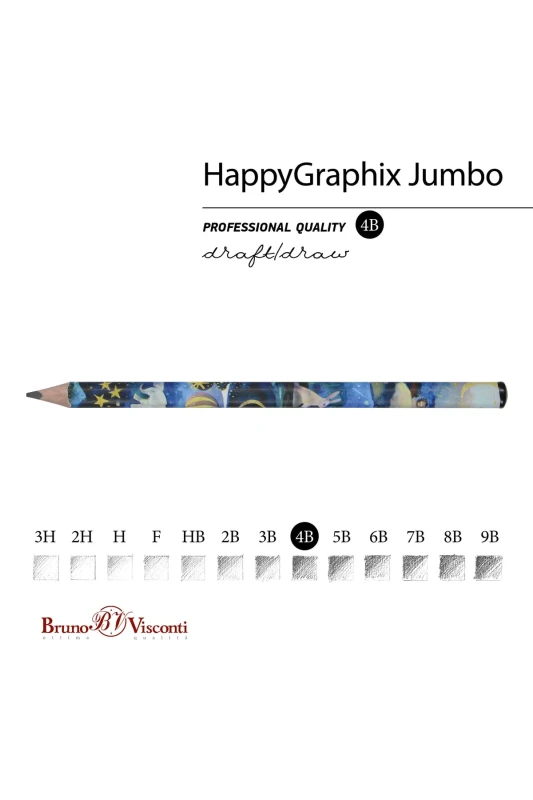 HAPPY GRAPHİX 21-0062-24 JUMBO KURŞUN KALEM 4B 3,5MM RÜYA 30LU >