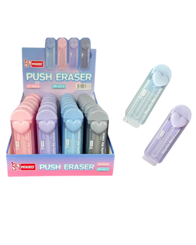MİKRO ER-3212 PUSH ERASER SİLGİ 24'LÜ *24