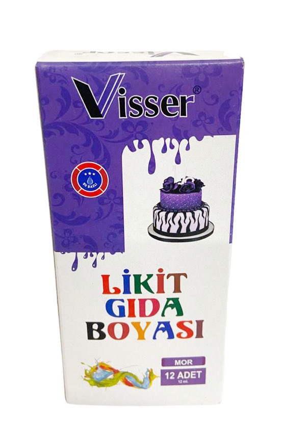 VİSSER GIDA BOYASI TOZ MOR 12'Lİ