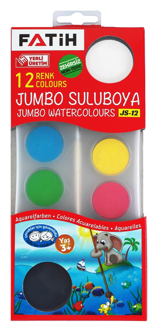 FATİH JS-12 JUMBO 12 RENK SULUBOYA *60