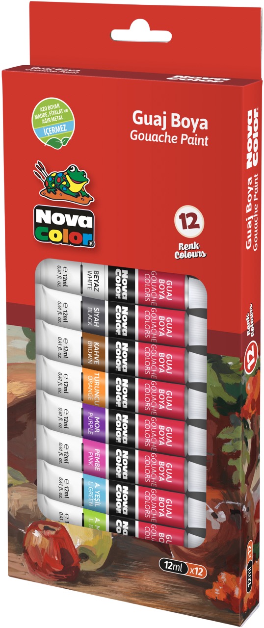 NOVA COLOR NC-781 TÜP GUAJ BOYA 12 RENK *24