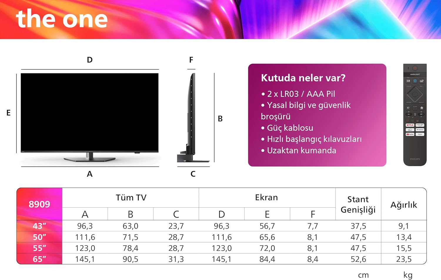 PHILIPS 65PUS8909 4K ULTRA HD 65" 165 EKRAN UYDU