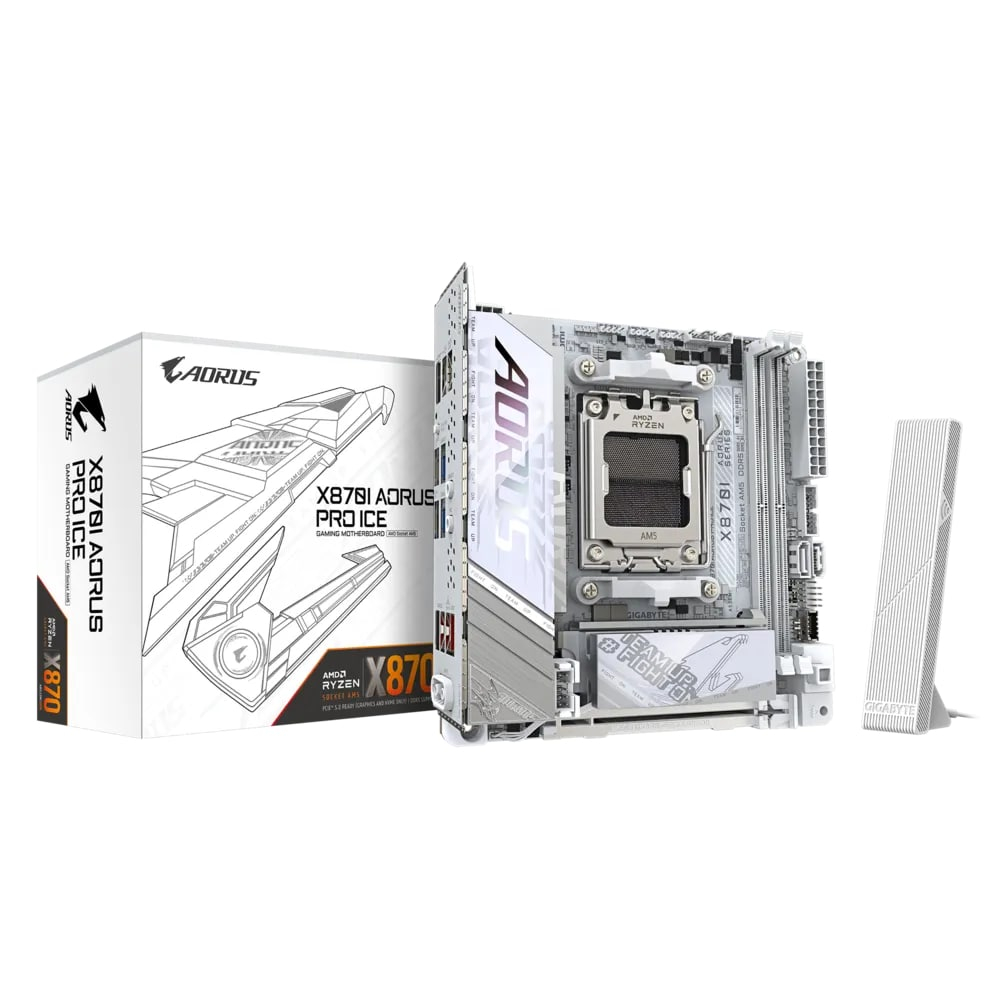 GIGABYTE ANAKART AM5 MINI-ITX X870I AORUS PRO ICE