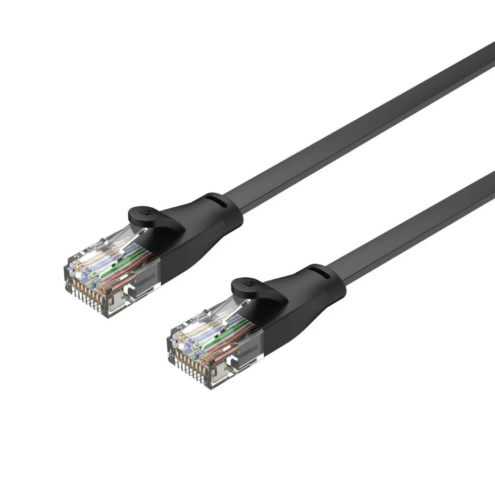 UNITEK CAT6 PATCH KABLO 10MT FLAT 1GBPS, SİYAH (C1813GBK)