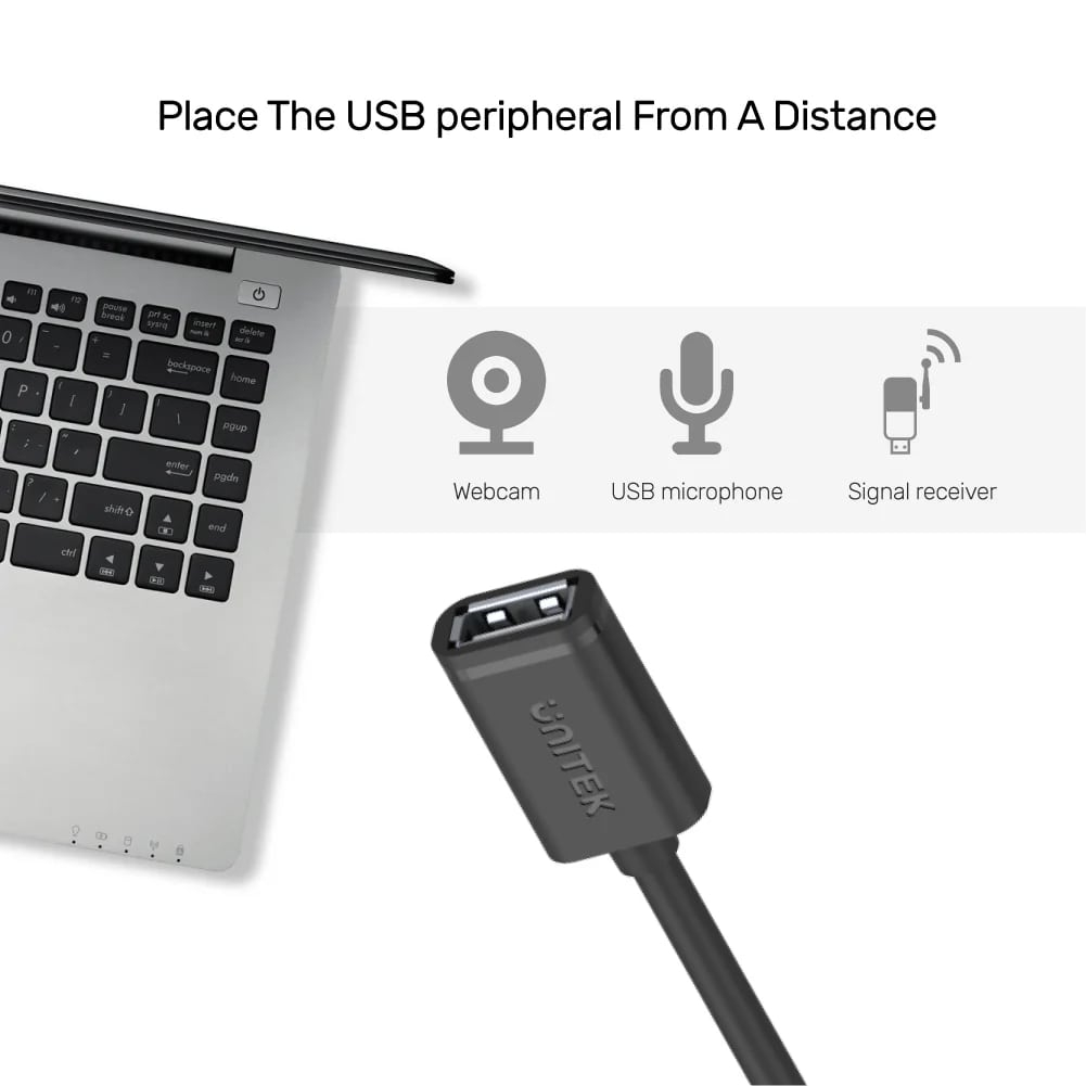 UNITEK USB-A(M) TO USB-A(F) UZATMA KABLO 1.5MT (Y-C449GBK)