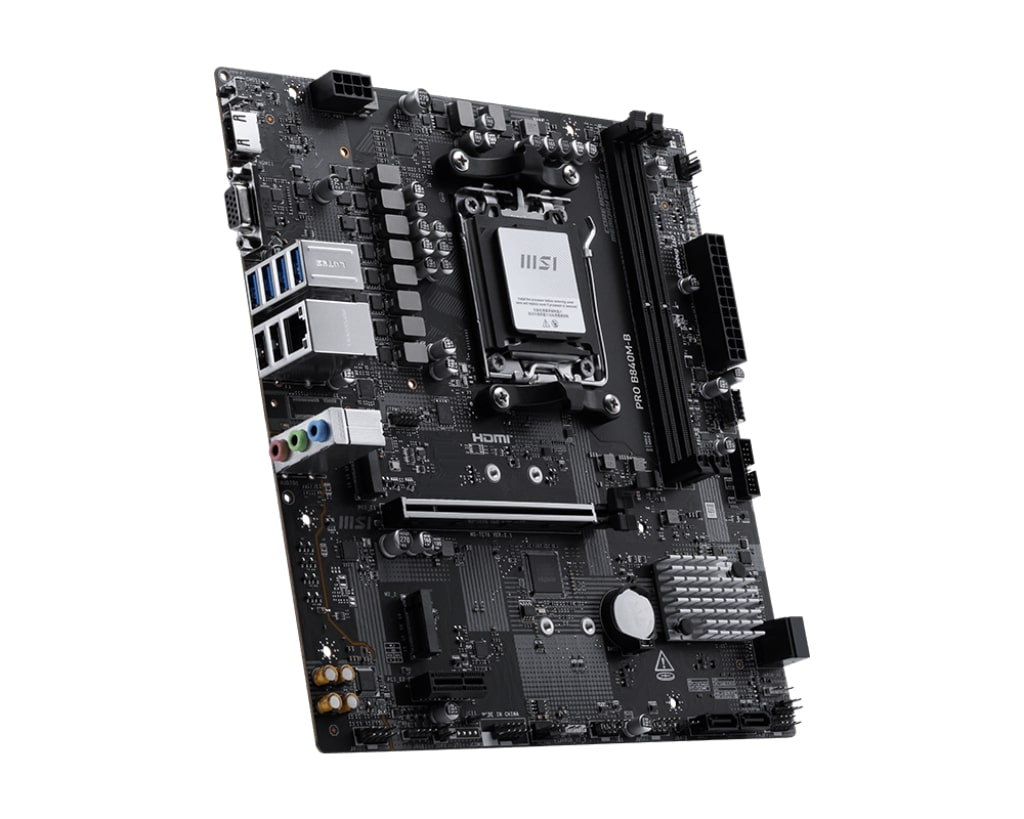 MSI PRO B840M-B AM5 DDR5 8000MHZ(OC) HDMI VGA 2X M.2 USB 5 GBS 2.5G LAN MATX