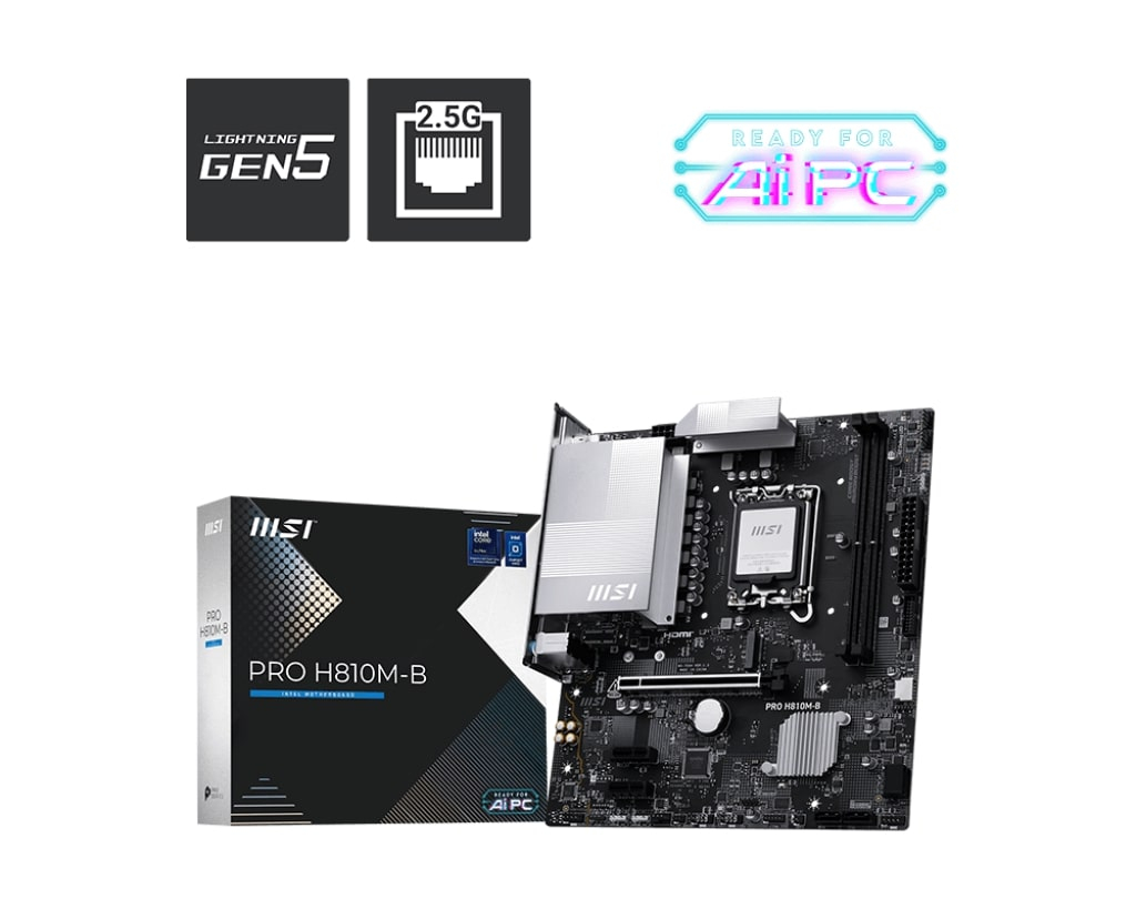 MSI PRO H810M-B DDR5 6400MHz (OC) M.2 mATX 1851P