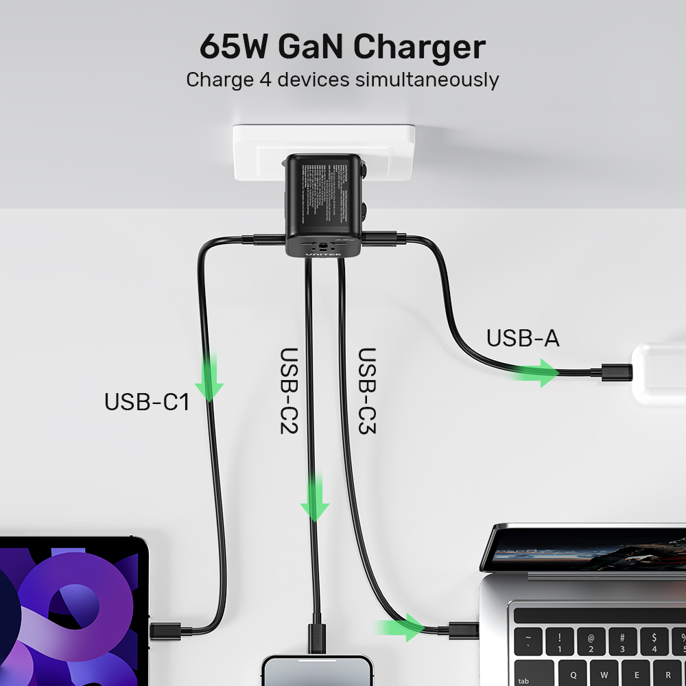 Unitek 65W Universal Travel Adaptör (P1122ABK)