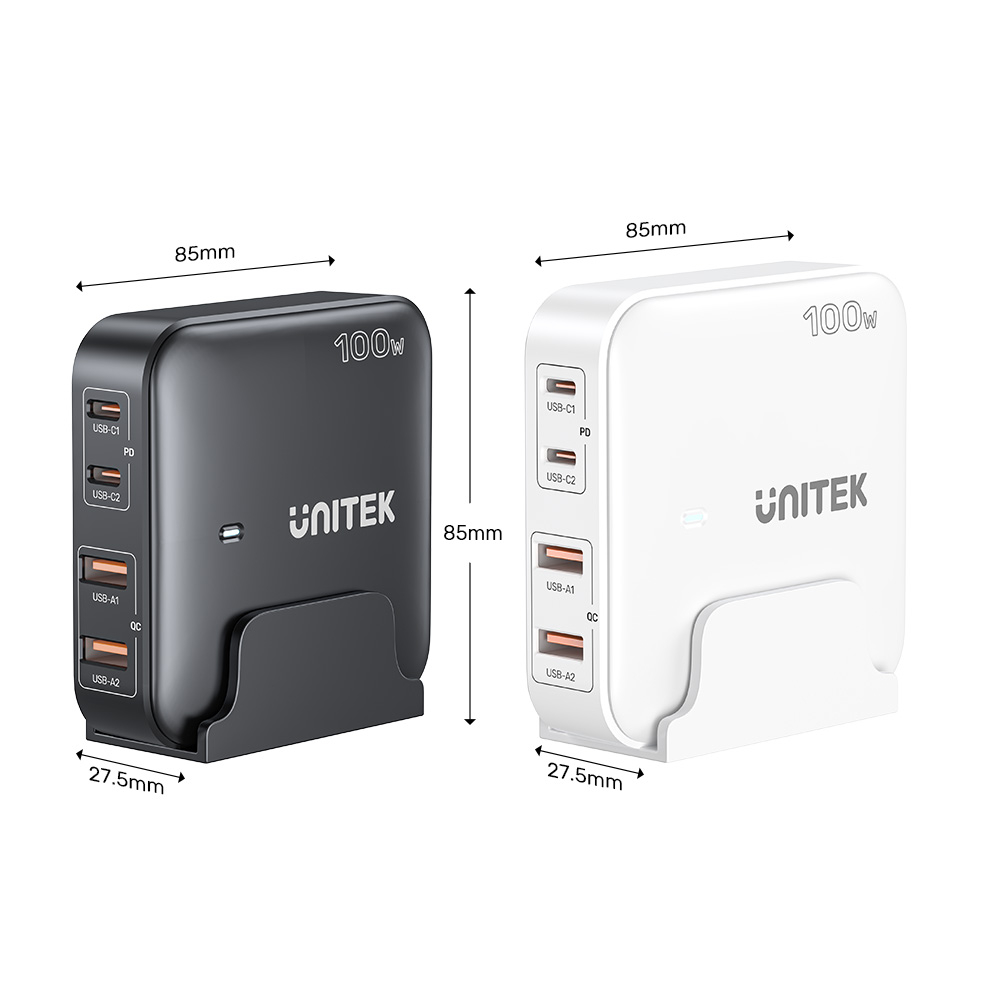 Unitek 100W Masaüstü GAN Şarjİstasyon Beyaz (P1229AWH)
