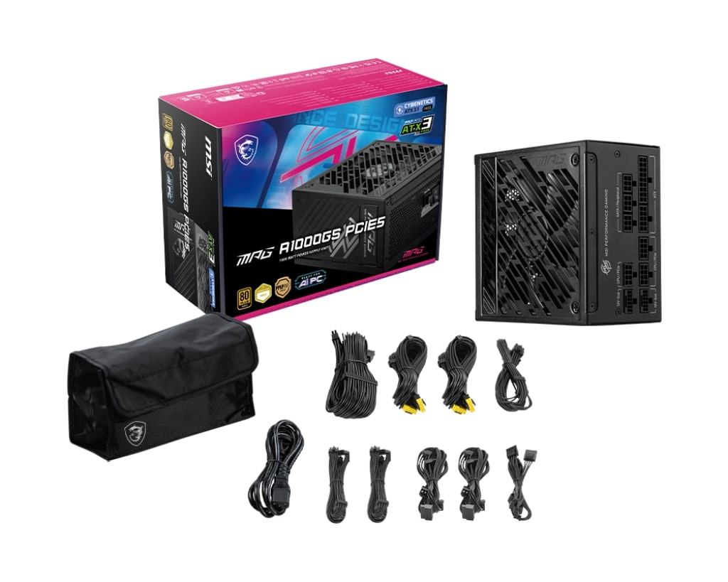 MSI MPG A1000GS PCIE5 1000W 80+ GOLD  FULL MODULER