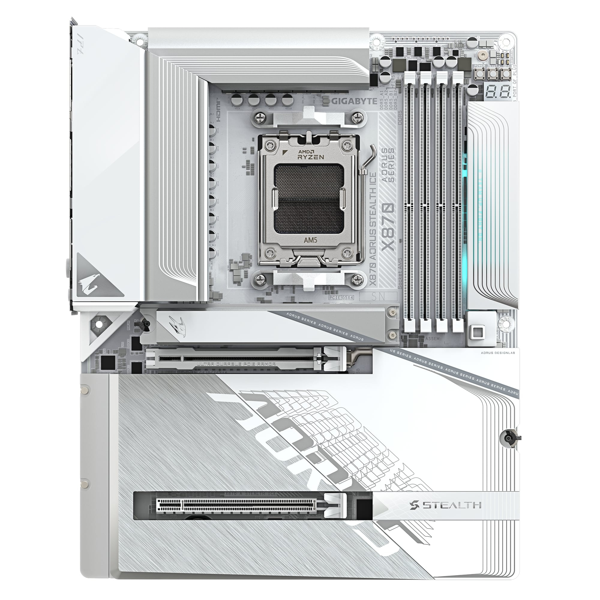 GIGABYTE X870 AORUS STEALTH ICE DDR5 M.2 HDMI DP ATX AM5