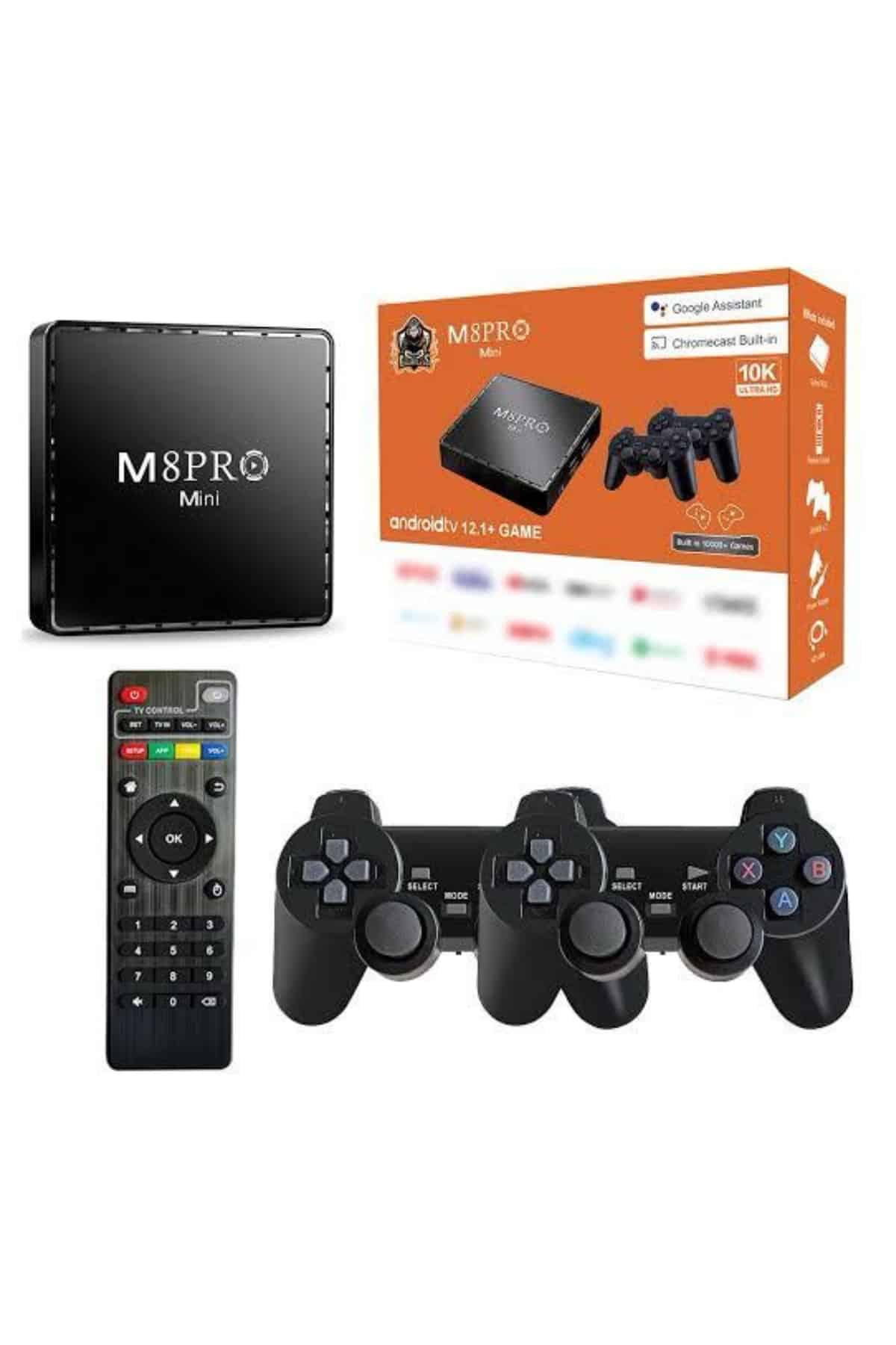 Android Tv Box 2.4g 10k Ultra Hd 2gb Ram 64gb Hafıza 10000 Retro Oyunlu Konsol Game Stick M8 Pro