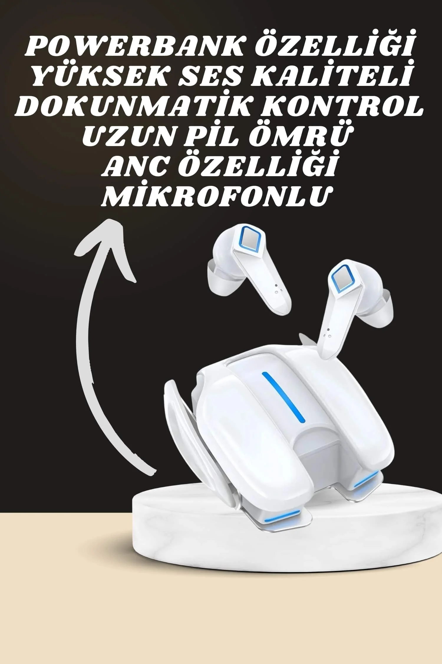 Oyuncu Kulaklığı ve 7 Kordonlu Akıllı Saat Dokunmatik Ekran Sesli Görüşme ANC Özelliği