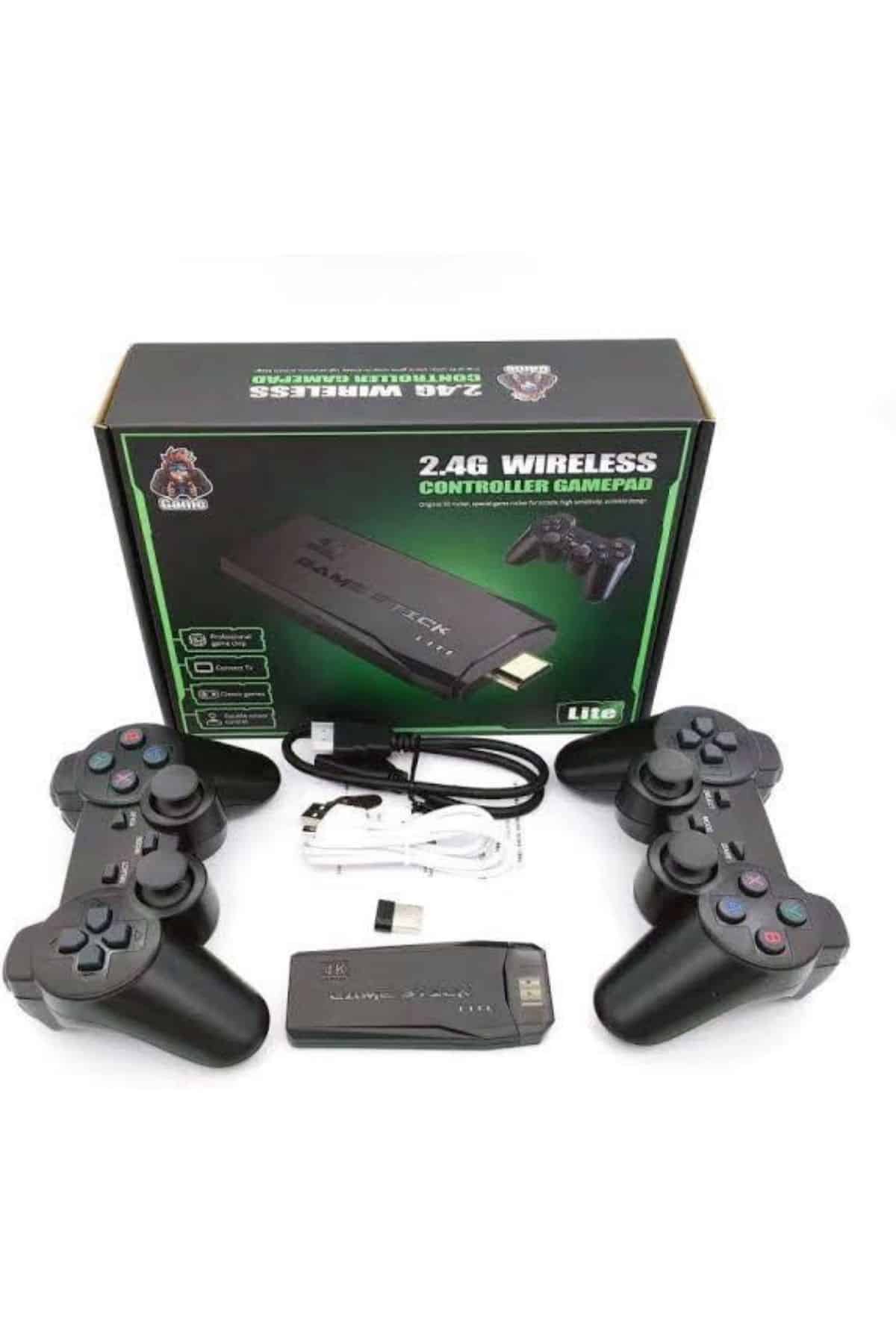 Retro Oyunlar 4k Game Stick 2.4g Kablosuz Çift Kol 3500 Oyun Atari