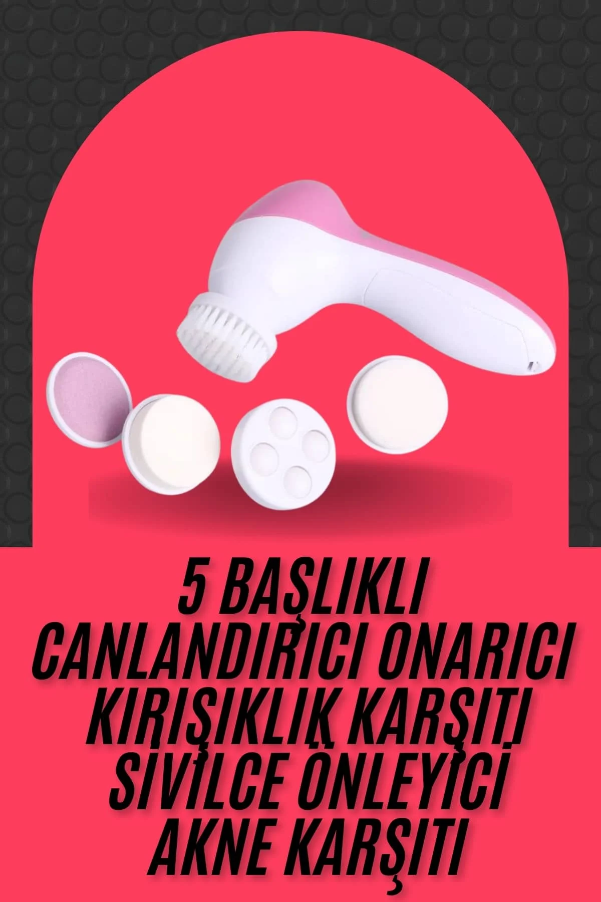 Cilt Temizleme ve Masaj Aleti 5 Başlıklı Akne ve Sivilce Önleyici