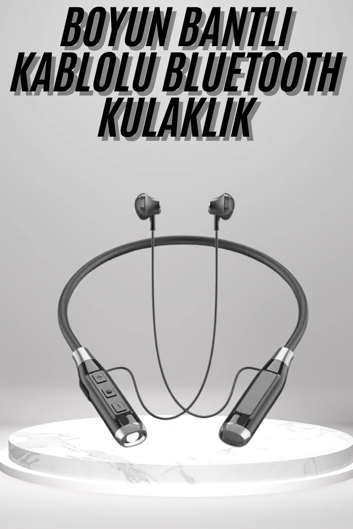Boyun Bantlı Kulak İçi Kablolu Yüksek Ses Kaliteli Bluetooth Kulaklık
