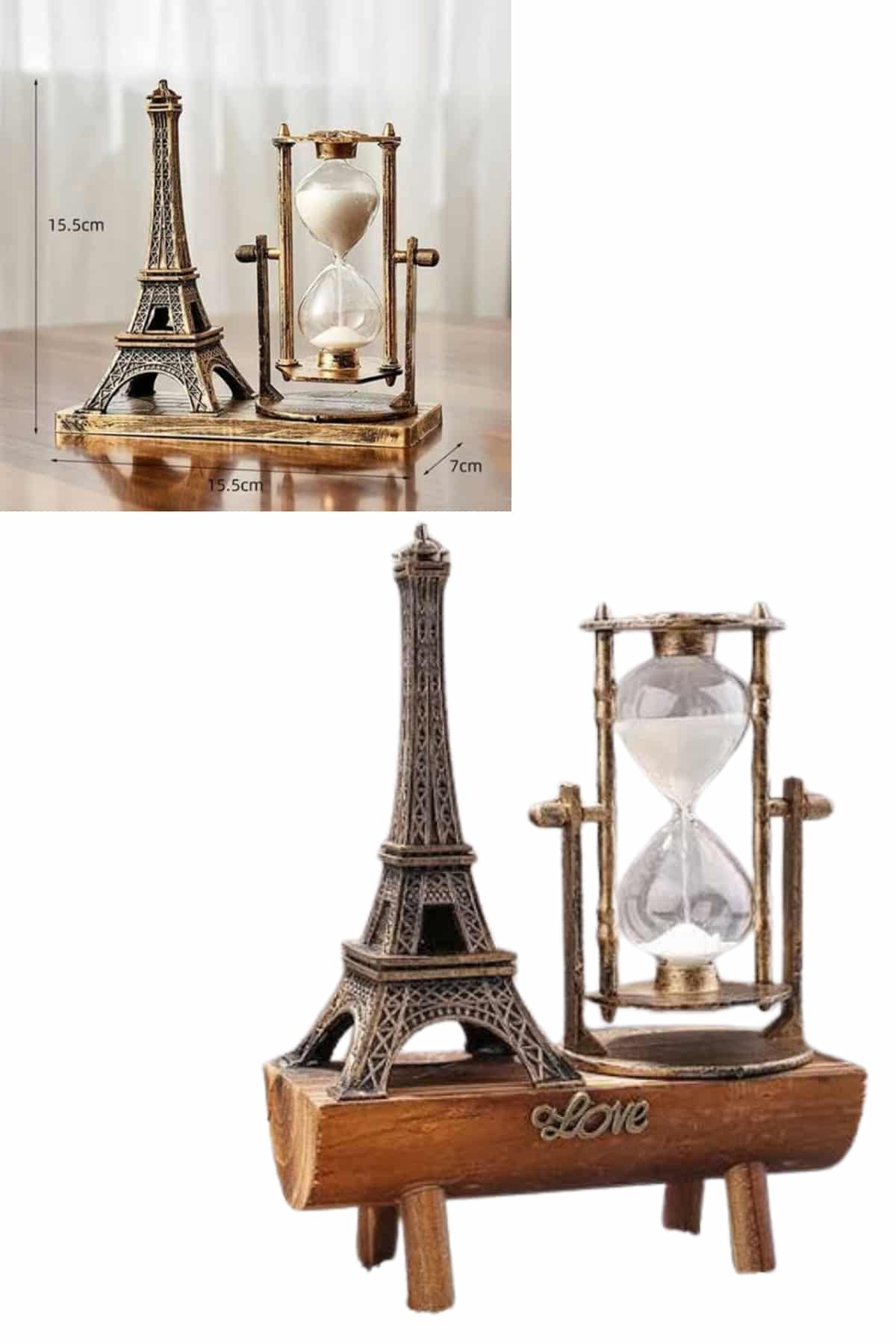 Paris Eyfel Kulesi Hediyelik Eyfel Retro Kum Saati Dekoratif Eşya