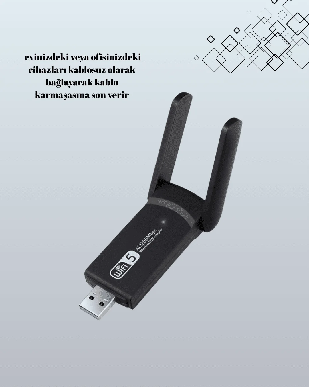 USB 3.0 Wireless Adaptör – 2.4GHz & 5GHz Destekli