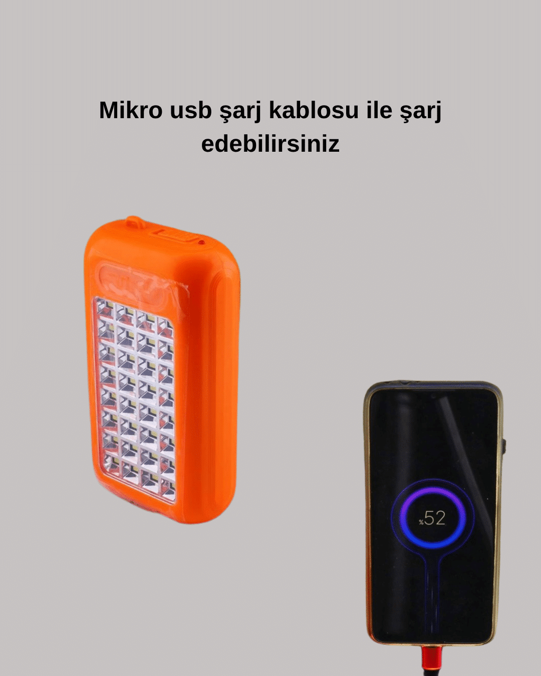 Gold Silver Güneş Enerjili Powerbank Işıldak – 10000 mAh, 32 LED, Çift USB, Su Geçirmez