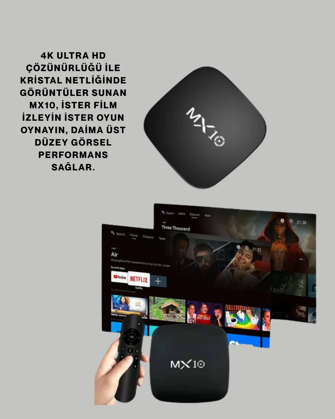 2 GB RAM 8 GB Hafıza 4K Video Destekli Android Medya Cihazı