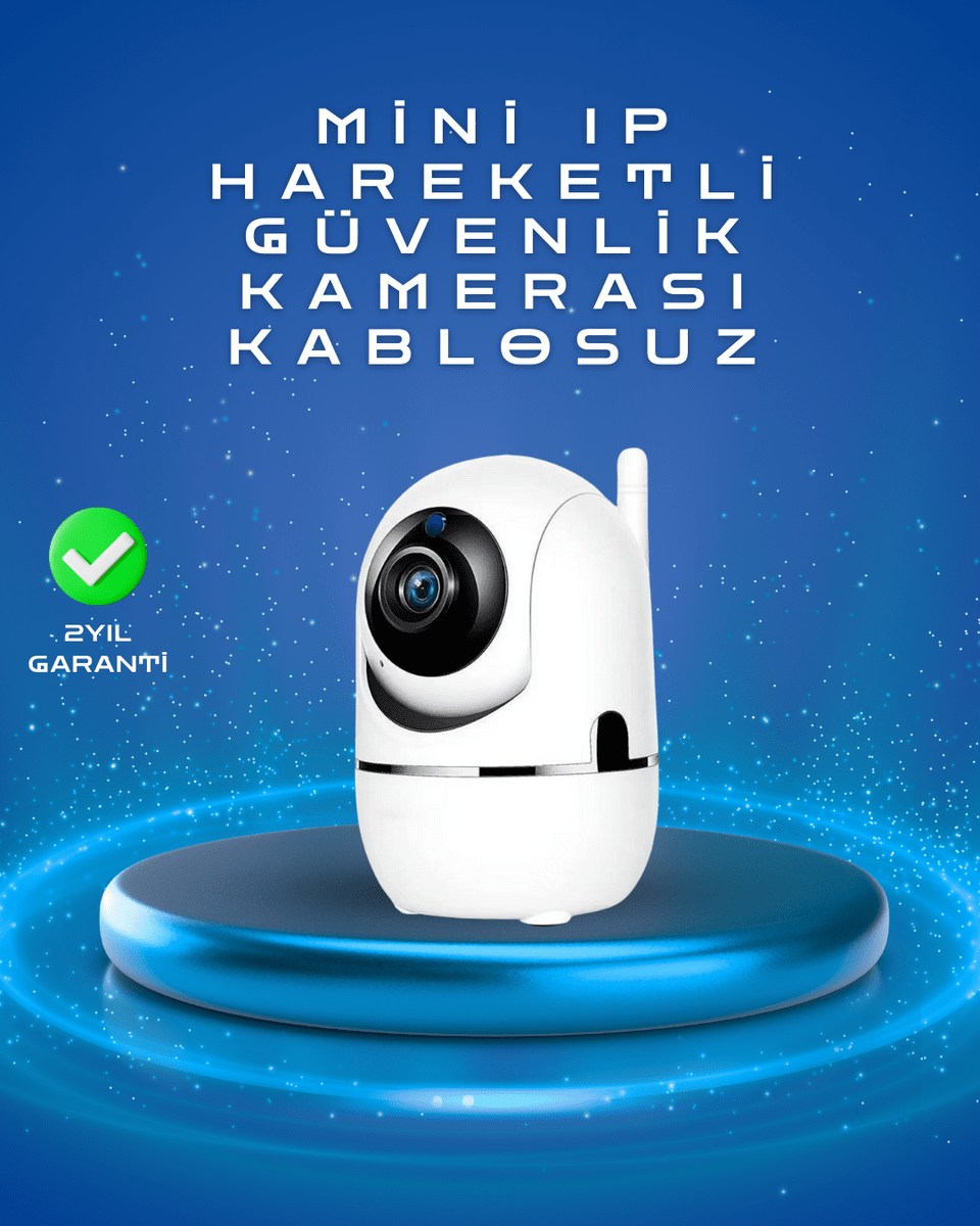 Full HD 1080P Kablosuz Pan & Tilt Güvenlik Kamerası – Hareket Takipli ve İki Yönlü Sesli