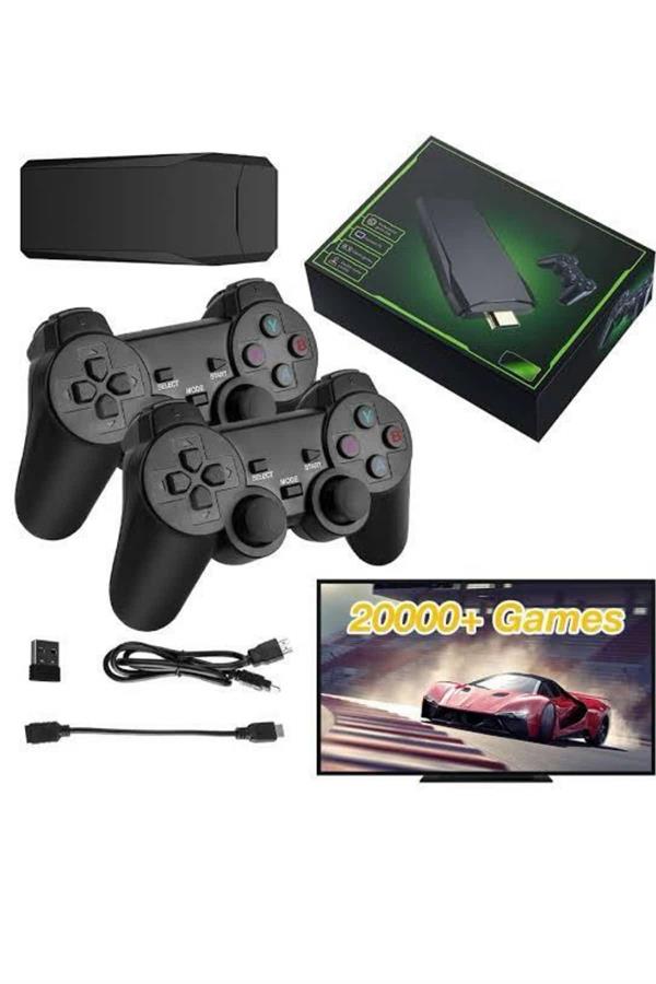 4k Game Stick Oyun Konsolu 2.4g Kablosuz Çift Kol Nostaljik Oyunlar