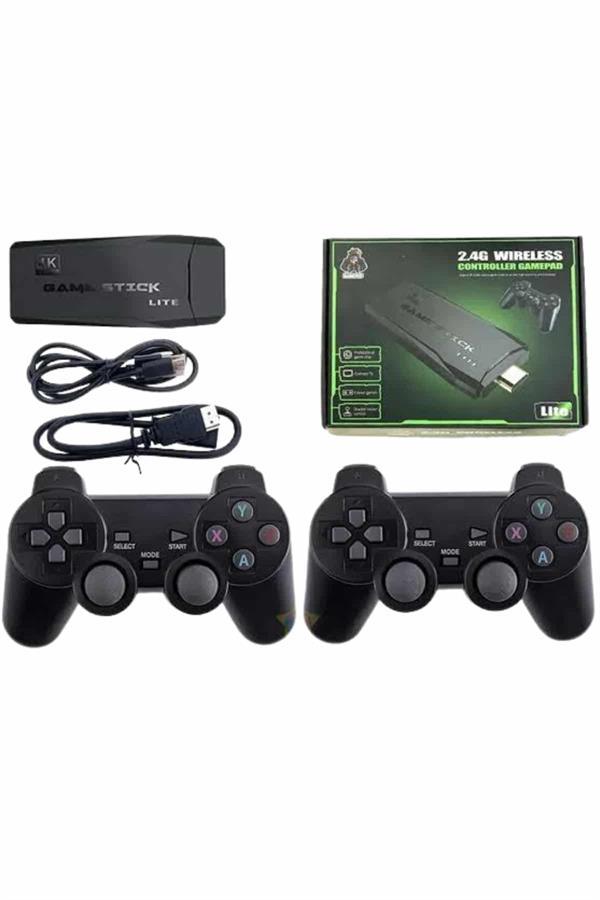 4k Game Stick Oyun Konsolu 2.4g Kablosuz Çift Kol Nostaljik Oyunlar