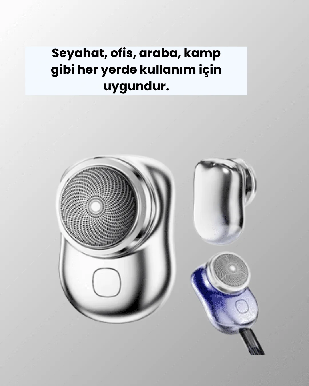 Taşınabilir, cep boyunda, şarjlı elektrikli tıraş makinesi