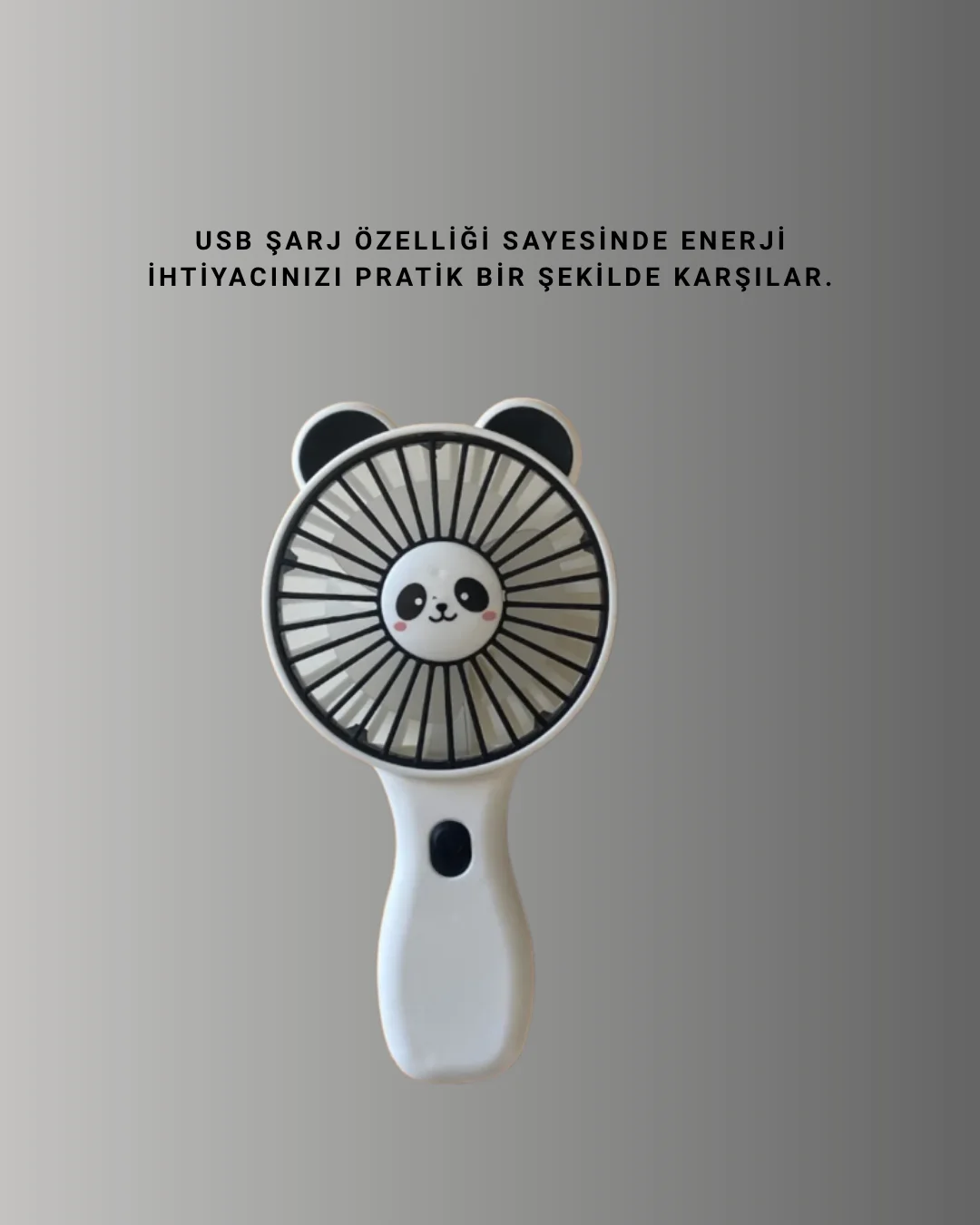 Yüksek Performanslı USB Mini Vantilatör – Panda Desenli